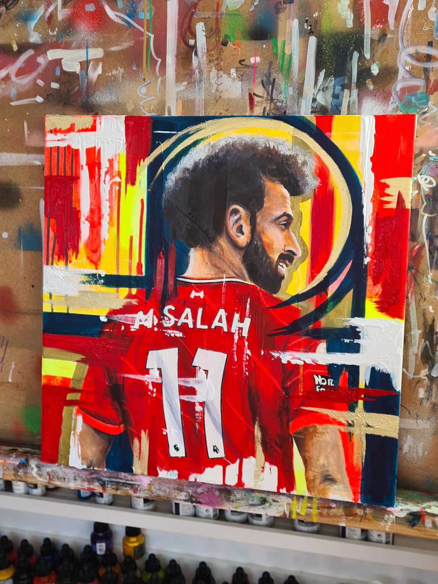 MO SALAH LIVERPOOL FC Acrylic Portrait Painting - Image 4