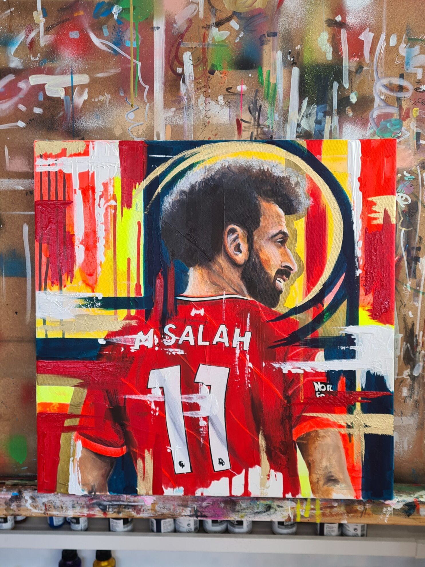 MO SALAH LIVERPOOL FC Acrylic Portrait Painting - Image 5