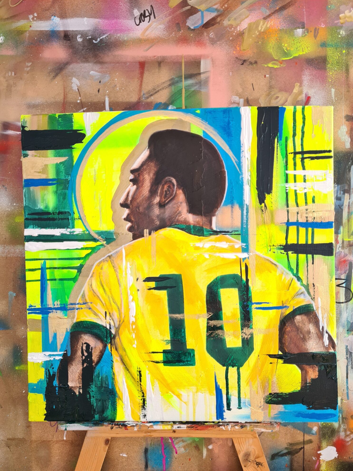 PELE BRAZIL PORTRAIT Acrylic Portrait Painting - Image 3