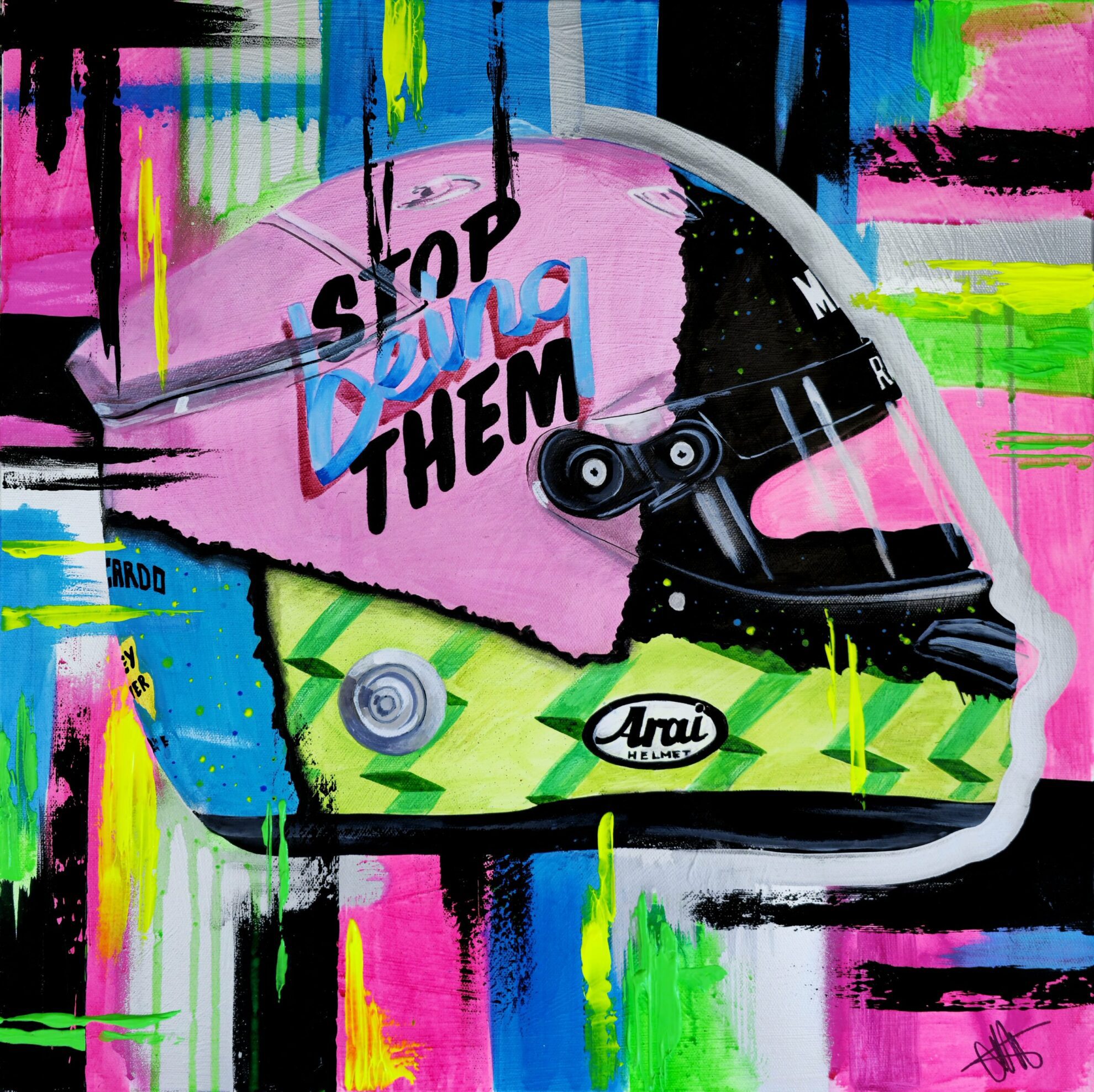 DANIEL RICCIARDO STOP BEING THEM RACING F1 Helmet