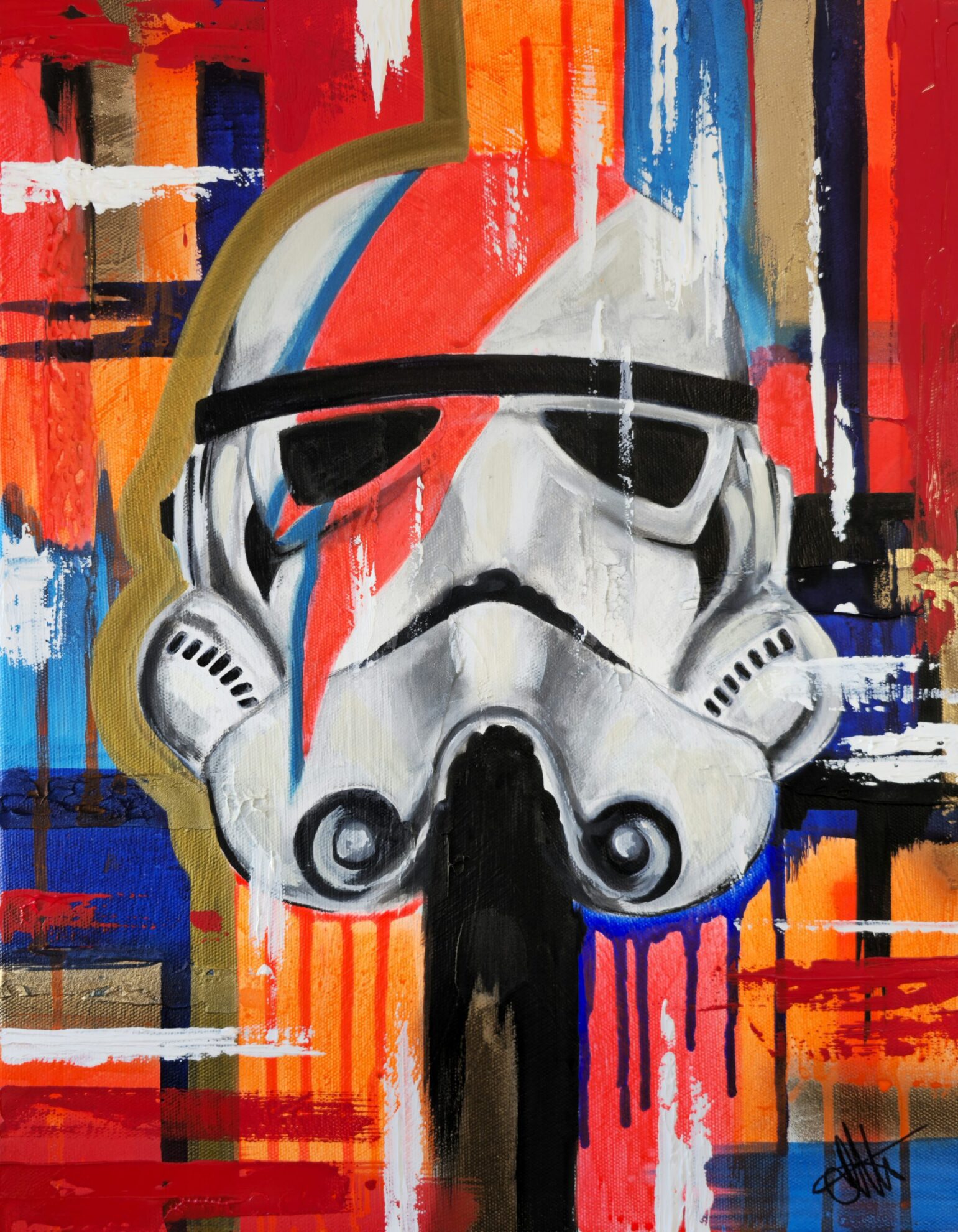 BOWIE STORMTROOPER Abstract Portrait Painting - Image 2