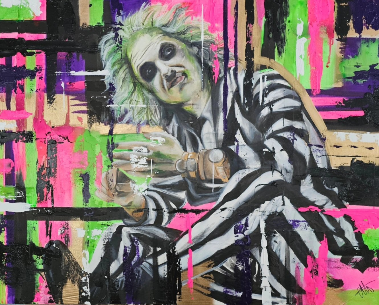 BEETLEJUICE Acrylic Abstract Painting