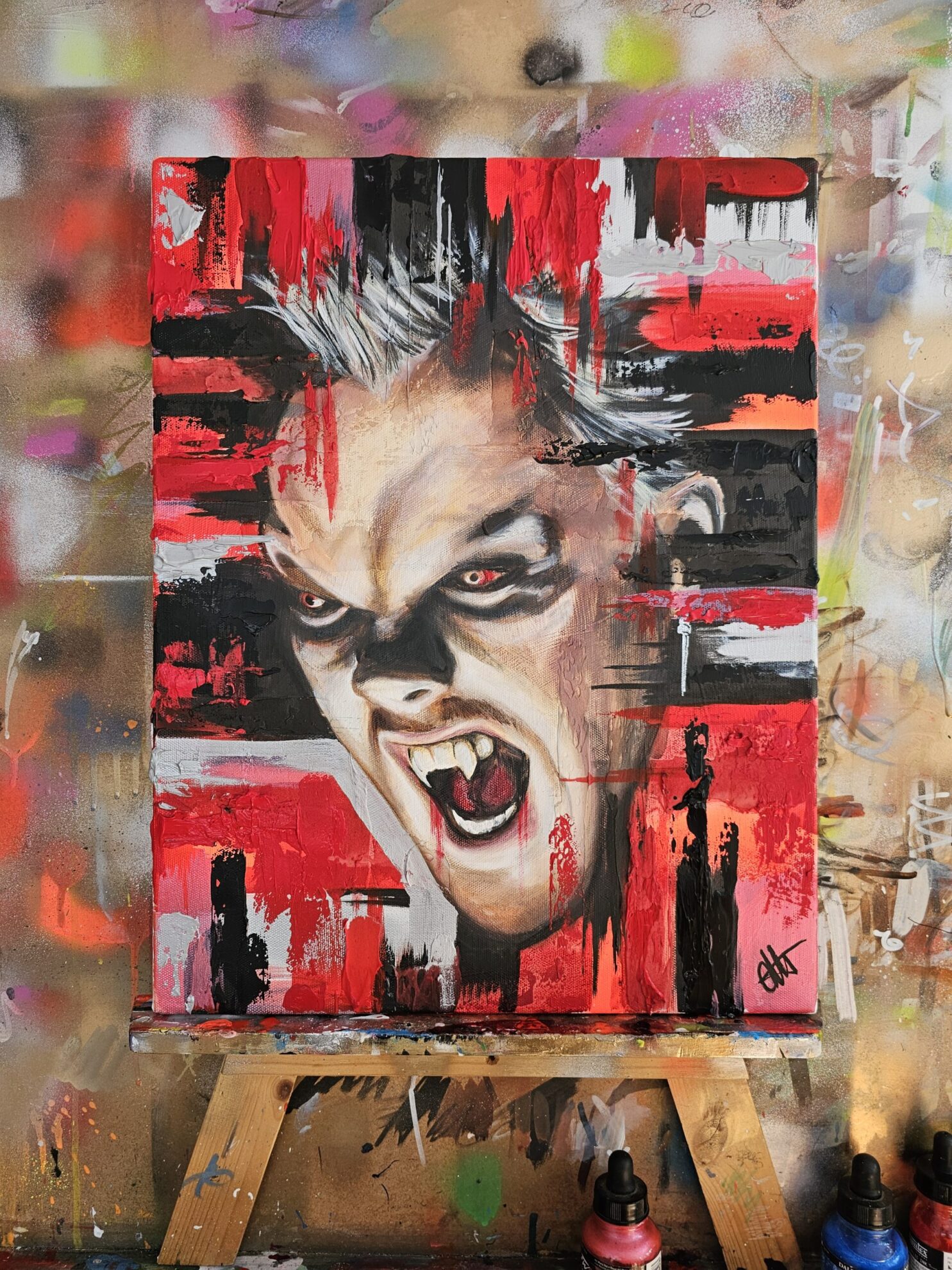 DAVID VAMPIRE THE LOST BOYS Abstract Portrait Painting - Image 4