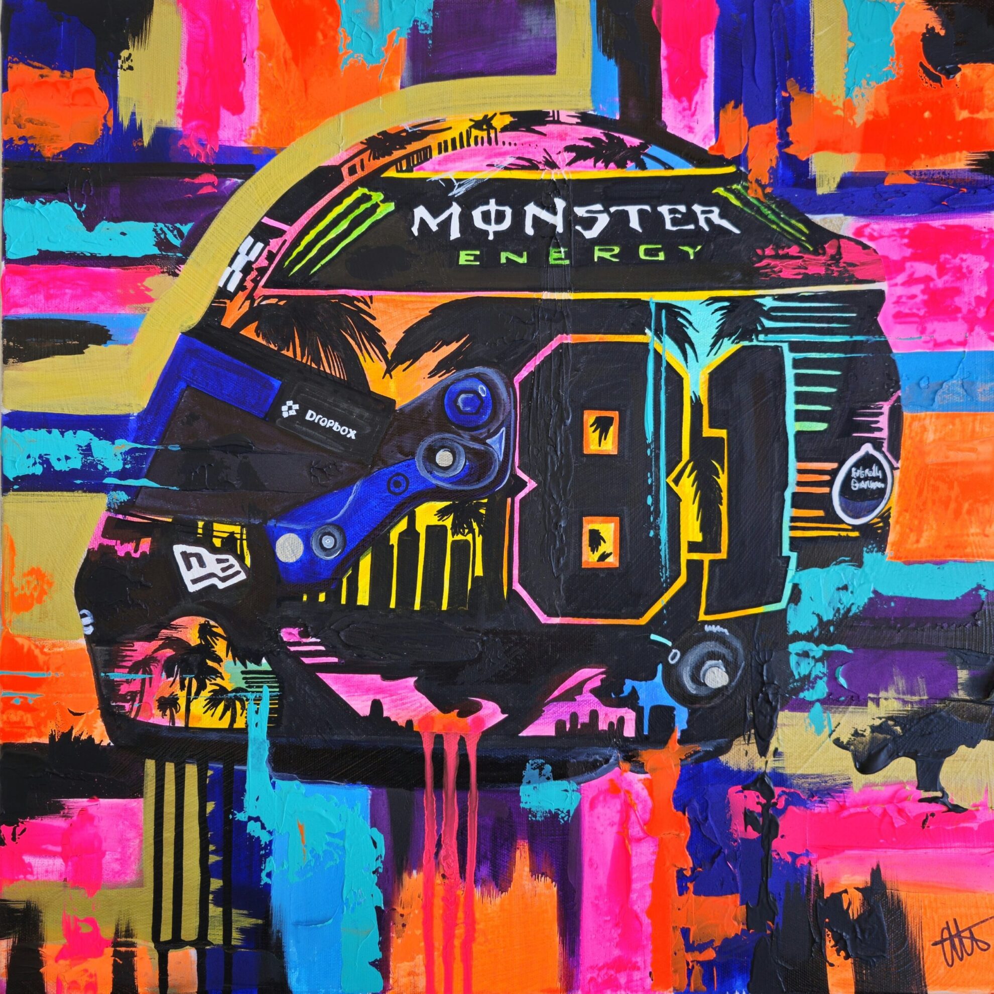 Oscar Piastri 2024 Helmet abstract art
