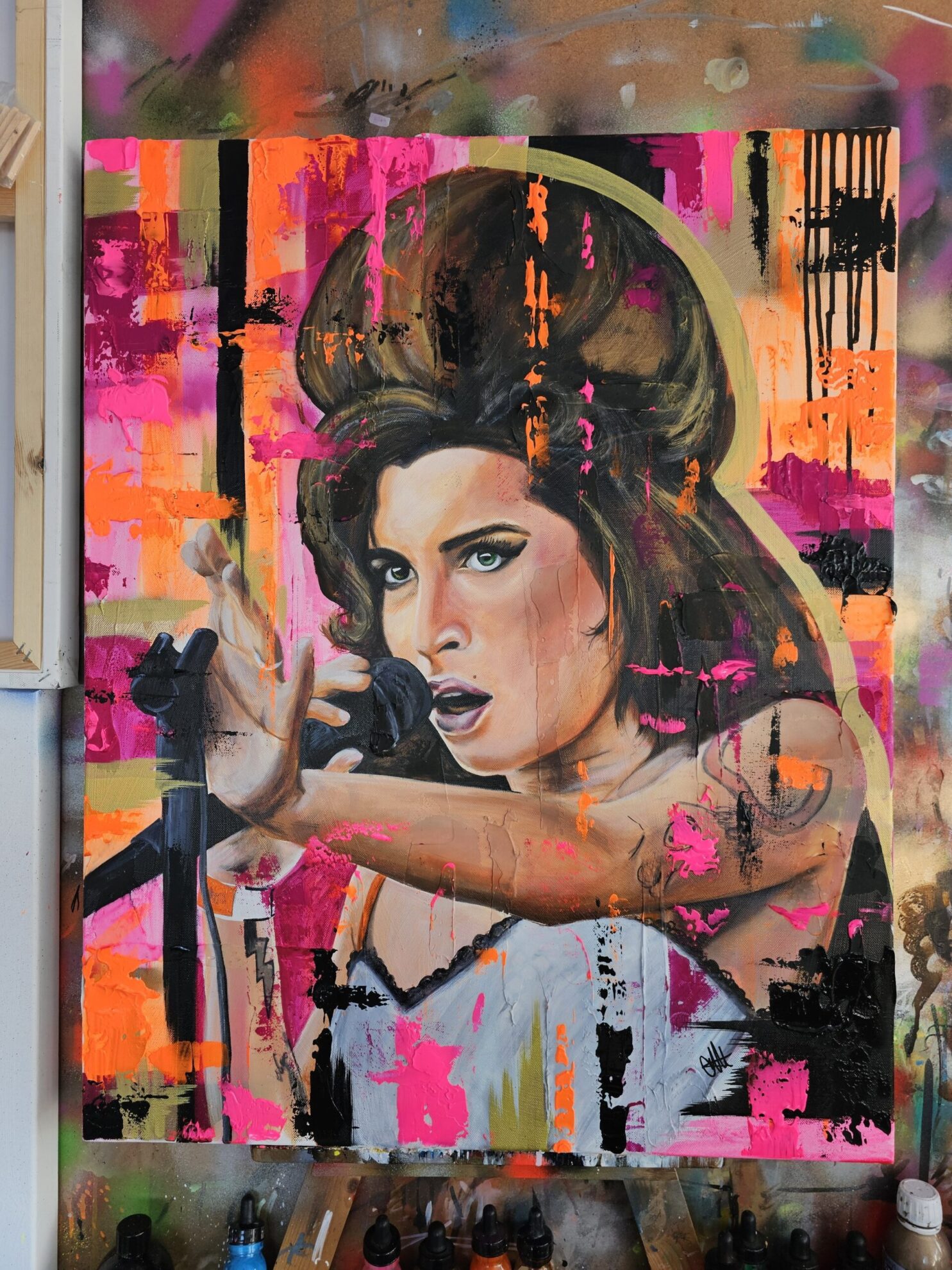 AMY WINEHOUSE Acrylic Abstract Painting - Image 4