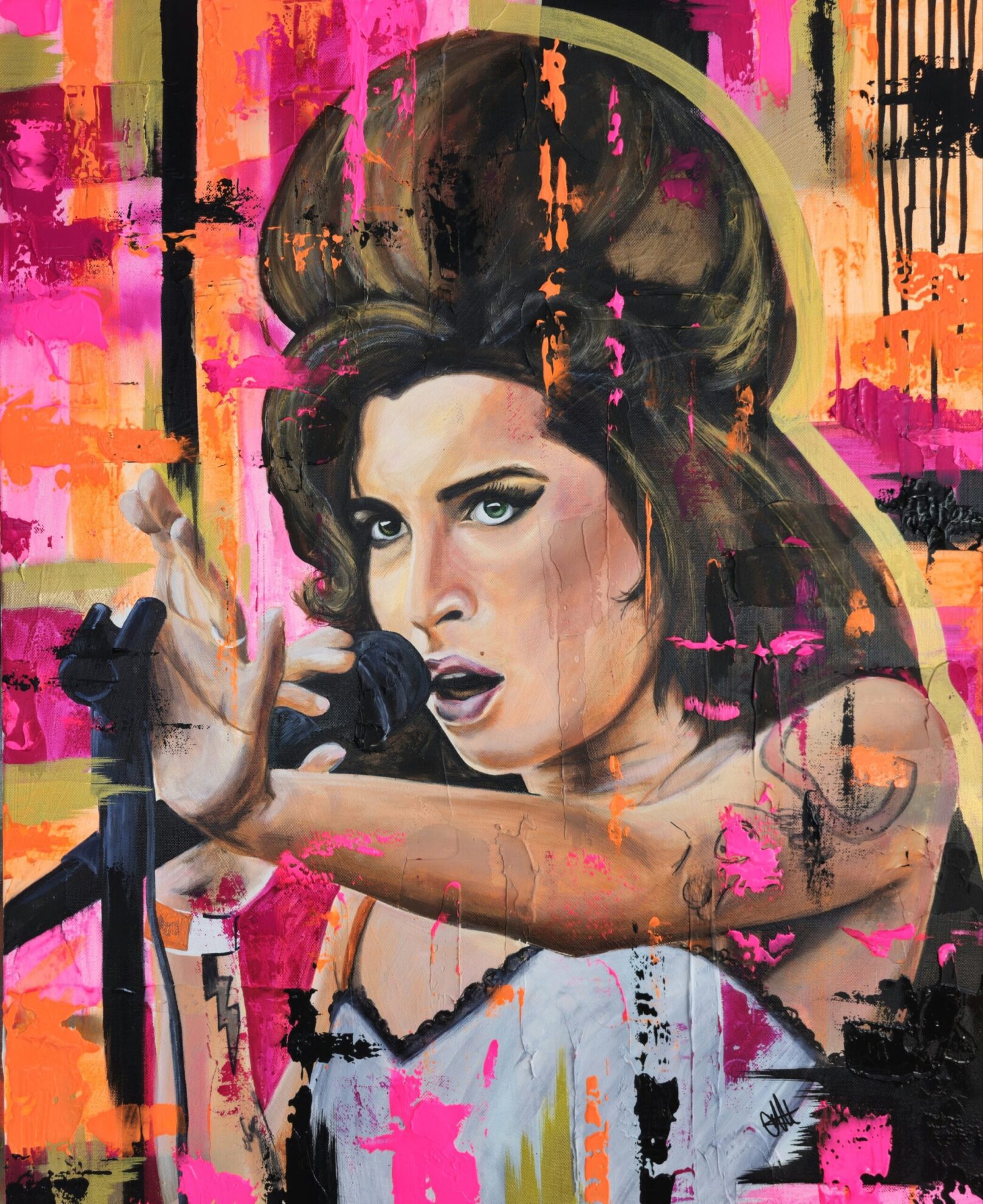 AMY WINEHOUSE Acrylic Abstract Painting