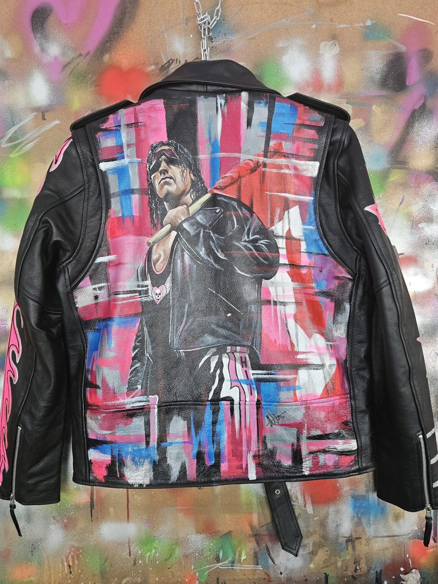 Bret The Hitman Hart Inspired Leather Jacket